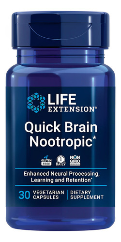 Nootrópico Quick Brain Life Extension 30 Caps+ Porta Cápsula Sabor Sem sabor