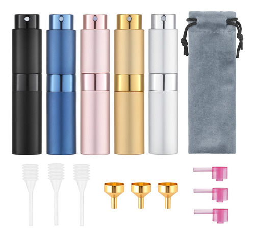 5 Pulverizadores De Perfume De Viaje De 8 Ml Rellenables, Mi