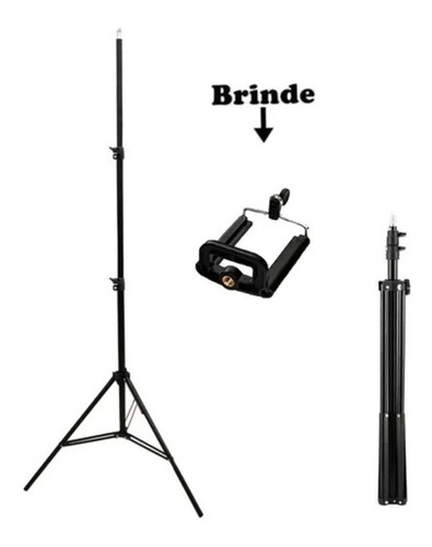 Imagem 1 de 4 de Tripé 2 Metros P/ Celular Iluminação Ring Light Youtuber