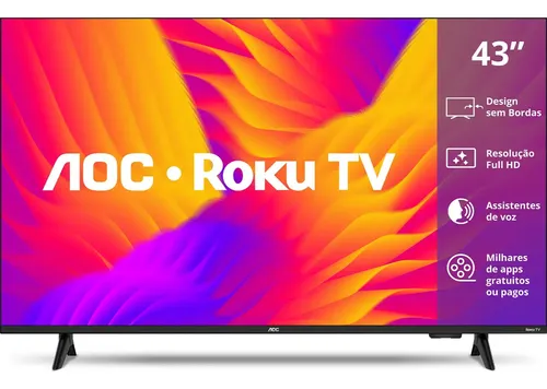 Smart Tv 43 Aoc Led Roku Full Hd Wi Fi 60hz Hdmi Usb 43s515578g