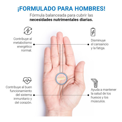 Imagen 2 de 6 de Vitaminas Para Hombre Multivitaminico 180 Capsulas B Life