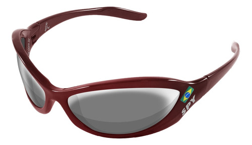Óculos De Sol Spy 42 - Crato Chocolate Brilho Lente Cinza Espelhada
