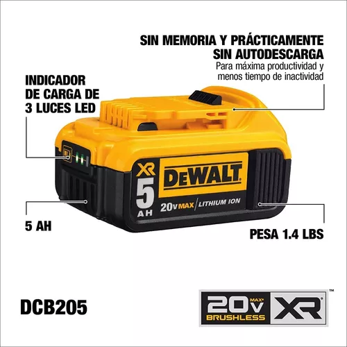 Batería de Ion de Litio 20V MAX* XR® de 5.0 Ah