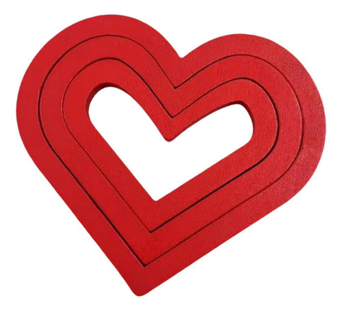 Wwa Día De Valentín Diy Puzzle Heart Forma Ornament Rojo