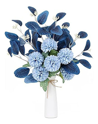 Ramo De Flores Artificiales Azules Flores De Hortensias Arti