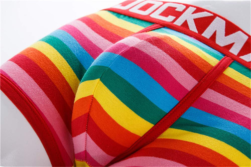 Calzoncillos Jockmail De Algodón Con Rayas Arcoíris Para Hom