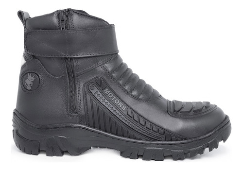 Bota Motociclista Moto Motoboy Segurança Cano Curto Couro