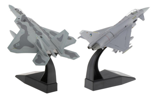 2x 1: 100 Escala F-22 Fighter Y Ef2000 Modelo De Avión Del