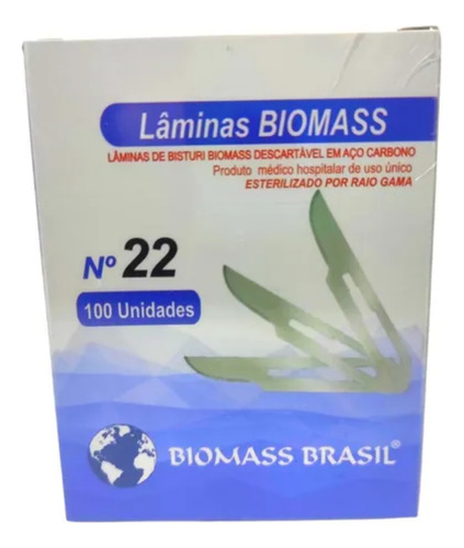 Lâmina De Bisturi Em Aço Carbono Nº 22 - Biomass