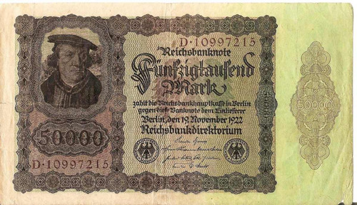 Antiguo Billete Alemán 50.000 Marcos De 1922
