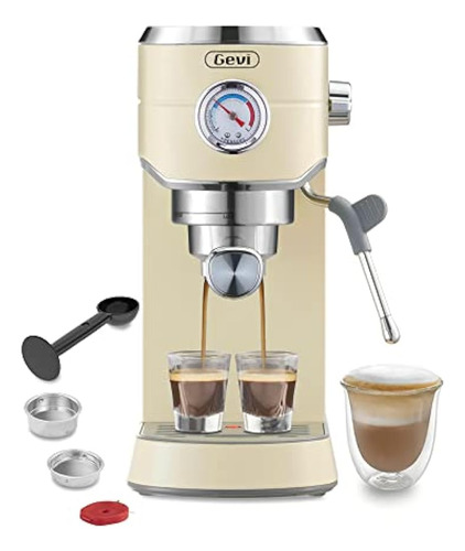 Gevi 20 Bar Compact Professional Espresso Cafetera Con Espum