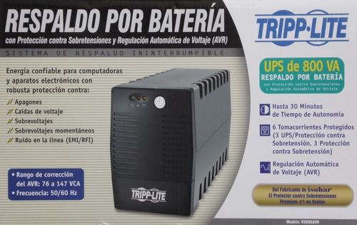 Ups Tripplite® 800 Va No Break Respaldo De 30 Mins 400 Watts