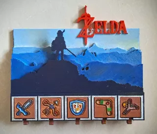 Legend Of Zelda Key Holder Con Etiquetas- Figura Plastica