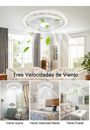 Lámpara Con Ventilador Techo 7 Aspas 150w Con Luz 3 Colores