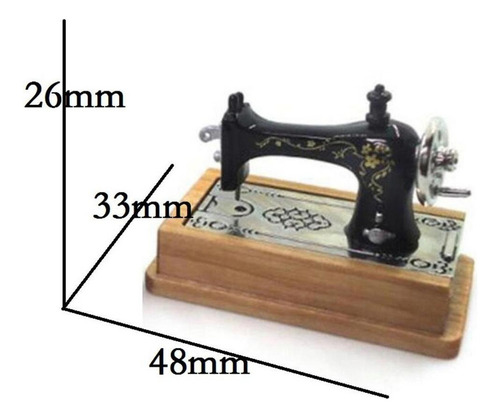 K Mini Máquina De Coser Antigua De Tapa De Tabla 2 Madera