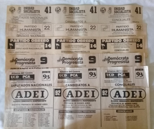 Boletas Electorales Antiguas Del 3 De Noviembre De 1985.