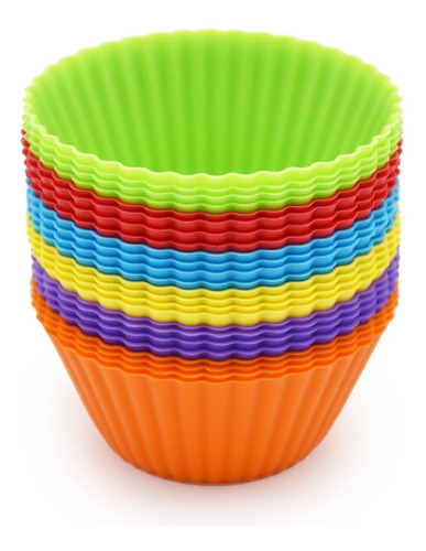 Juego De 24 Tazas De Silicona Para Hornear Cupcakes, Reutili