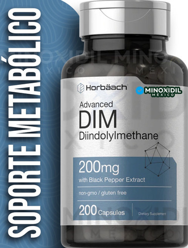 Horbaach Complejo Dim Diindolilmetano 200mg 200caps Sabor Sin sabor