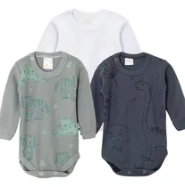 Comprar Body Naranjo Pack X 3 Unidades Manga Larga Talles 00 Al 4