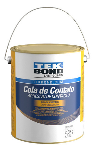 Cola Sapateiro Galão 2,8kg Tekbond Para Artesanato/mdf/pvc