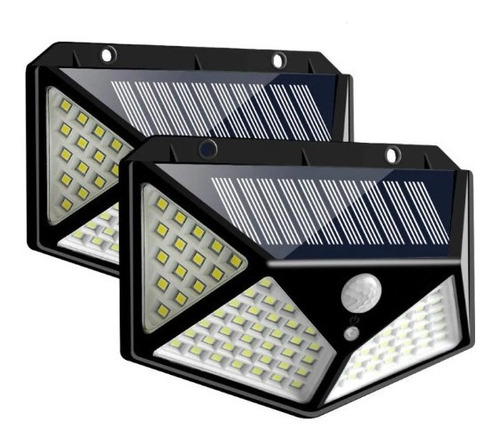 Luz Solar 100 Led 1200 Lumens Lámpara Sensor Movimiento X2