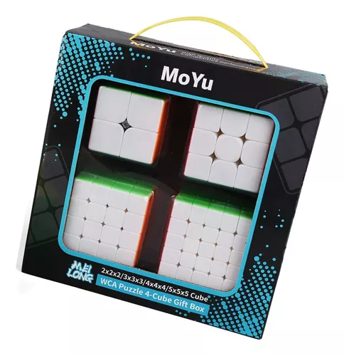 Kit Cubo Mágico Profissional Moyu 2x2x2 3x3x3 4x4x4 5x5x5 Black