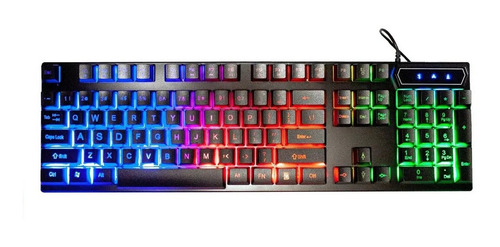 Imagen 3 de 4 de Teclado Gamer Mecanico Membrana Negro Rgb V4