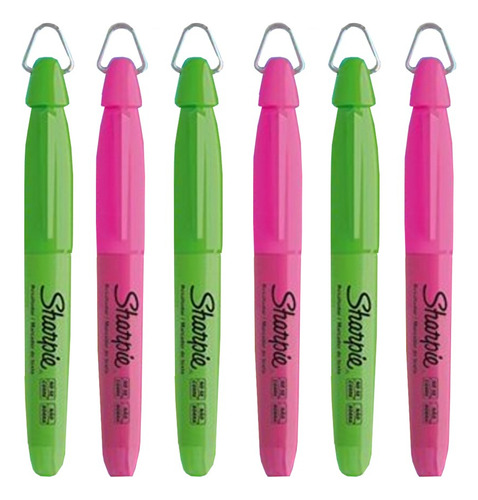Pack C/6 Mini Marcatextos Sharpie Colores Neon 