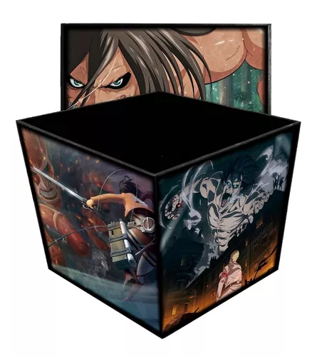 Ataque Dos Titãs Caixa Box Madeira Grande Para Coleção Anime - R$ 127,9