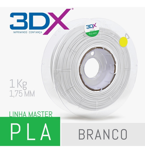 Imagem 2 de 2 de Filamento Pla Ht Branco 1,75 Mm | 1kg | 3dx
