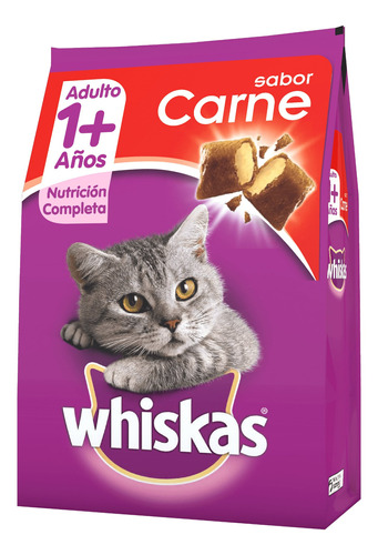 Alimento Whiskas 1+ Whiskas Gatos s para gato adulto sabor carne en bolsa de 1kg