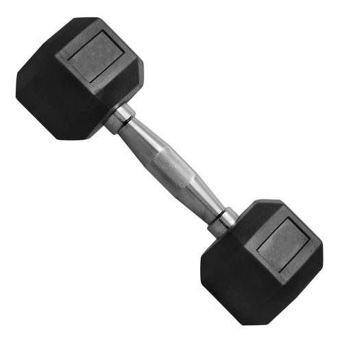 Halter Dumbell Sextavado C/pegada Cromada Emborrachado 4 Kg Cor Cromado