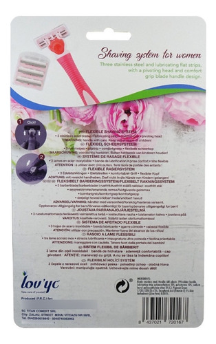 Lov'yc Afeitadora 1 U. + 21 Recambios, 3 Hojas, Mujer