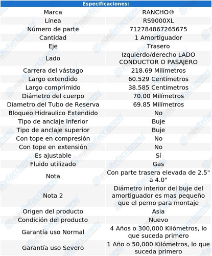 Amortiguador Izquierdo O Derecho Tras W200 Pickup 1968-1971