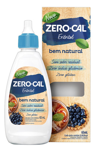 Adoçante Líquido Eritritol Zero Cal Caixa 65ml