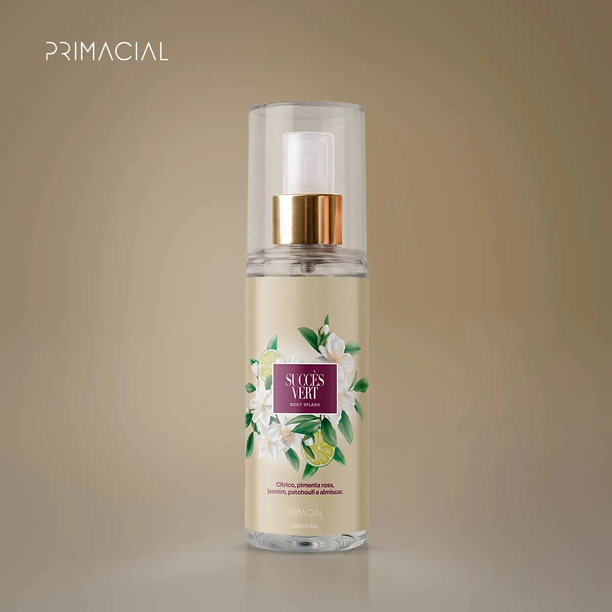 BODY SPLASH FEMININO SUCCÈS VERT 200ML - PRIMACIAL PERFUME FLORAL CITRICO