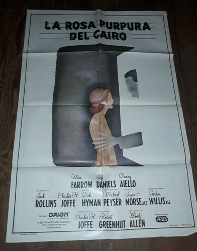 Afiche Cine La Rosa Púrpura Del Cairo Woody Allen Impecable 