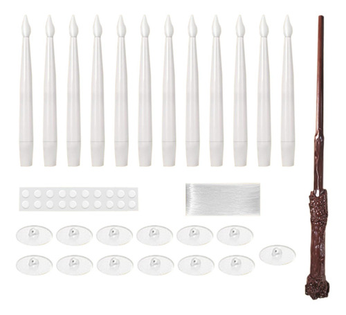 12 Velas Cónicas Eléctricas Colgantes, Velas Led Sin