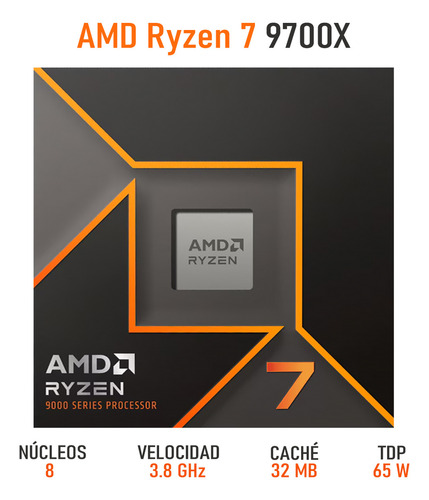 Procesador Amd Ryzen 7 9700x 3.8 Ghz Octa Core Am5
