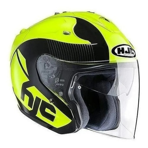 Casco Abierto 3/4 Hjc Fg-jet Acadia Verde Con Mica Para Moto
