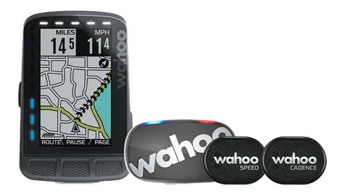 Combo Wahoo Ciclocomputadora Elemnt Roam con sensores de velocidad, cadencia y ritmo cardíaco