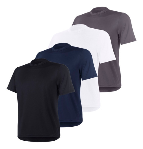 Kit 4 Camisetas Proteção Solar Camisa Uv Malha Fria Dry Fit 