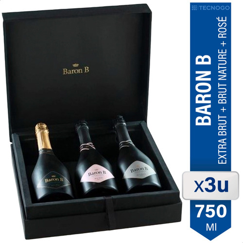 Estuche Baron B Champagne Extra Brut + Brut Nature + Rose X3