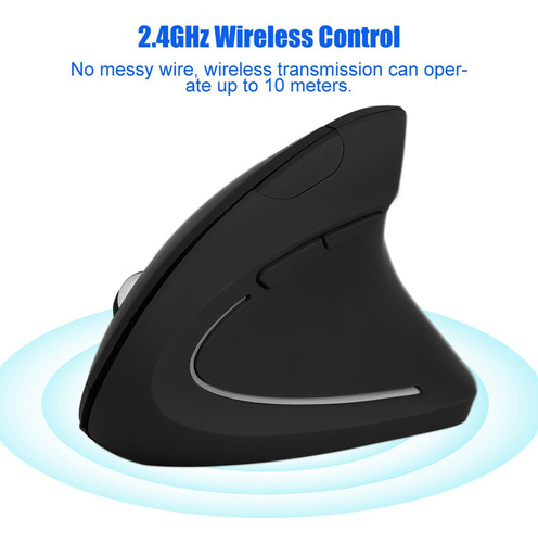 Mouse Vertical Para Jogos Preto 1600dpi