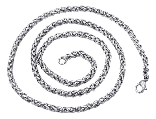 Cadena 5 Mm Color Plata Acero Inoxidable 45 Cm Espiga Hombre