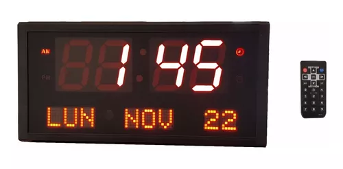 Aierwill-Reloj de pared Digital N6, alarma grande de 16 pulgadas, Control  remoto, fecha, semana, temperatura, alarmas duales, pantalla LED