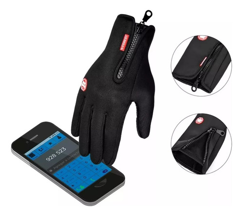 Guantes Neoprene Termico Moto Táctil Frío X 10 Uni Talle Xxl