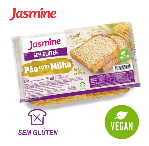 Pão De Milho Sem Glúten Vegano Jasmine 350g