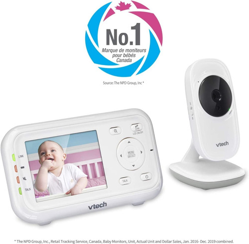 Imagen 1 de 6 de Video Monitor Digital Para Bebes Vtech Vm3252 Con Audio