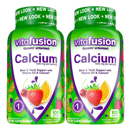 200 Gomitas Calcio Calcium + Vitamina D3 P/ Huesos Y Dientes